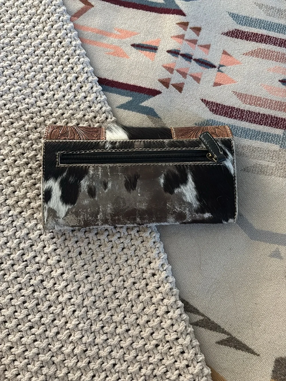 Myra Hair-On Hide Wallet in Brown and Black
